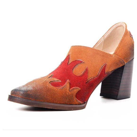 Free People Brown Alamo Western Mule Pump 7.5 - Picture 5 of 8