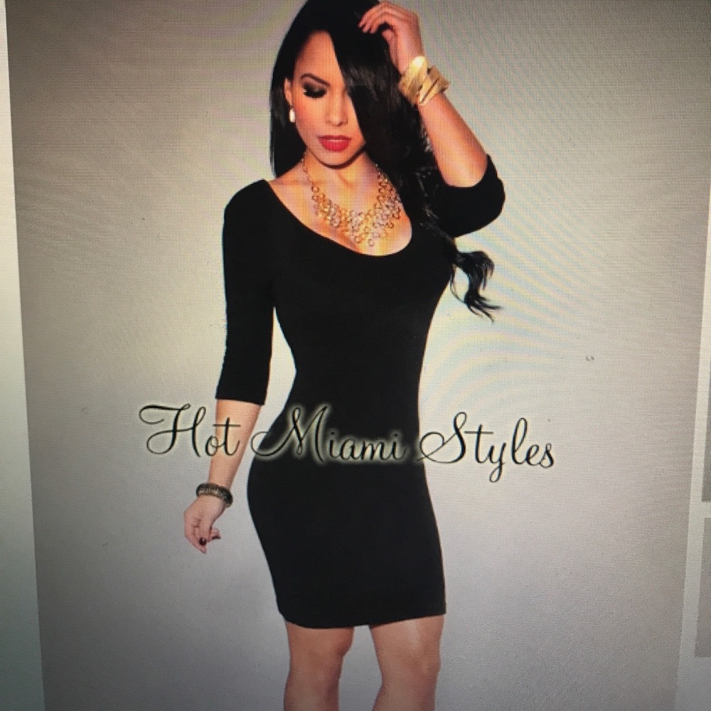 Black Low Back Bodycon Dress