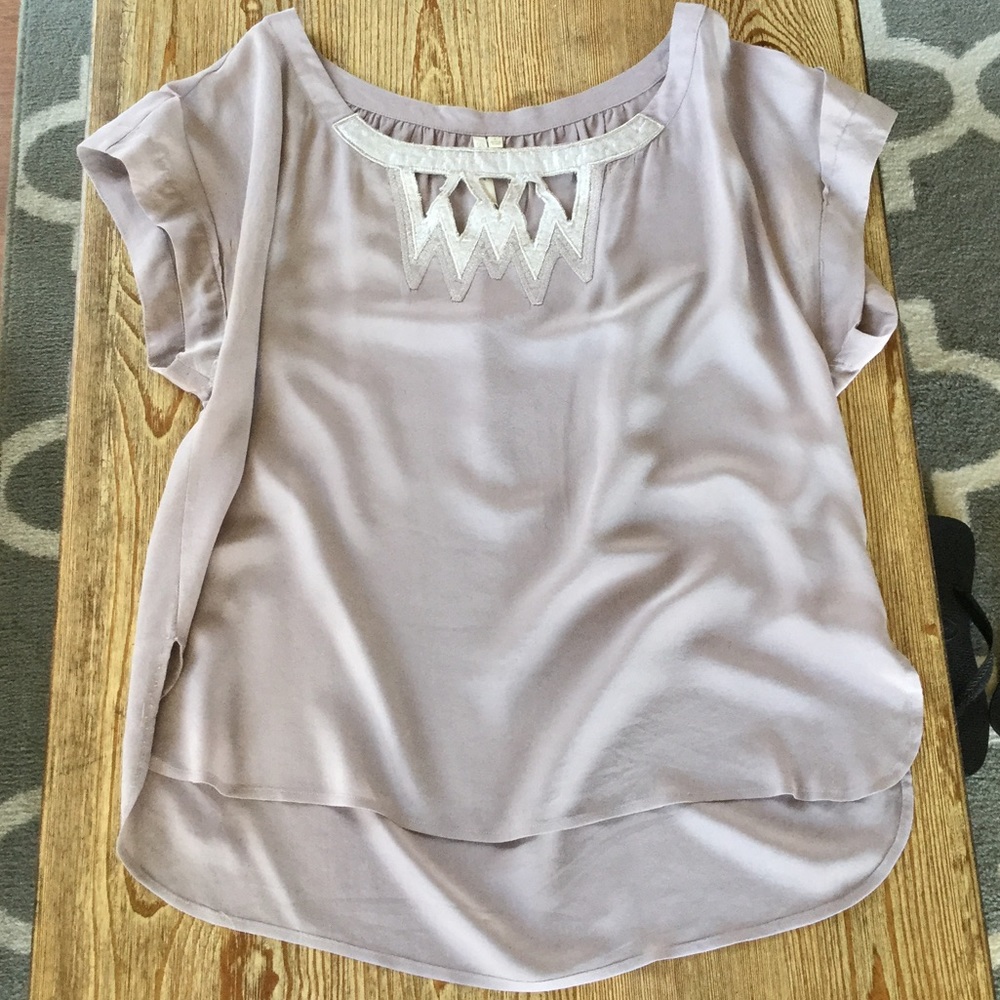 Silk light purple & silver blouse