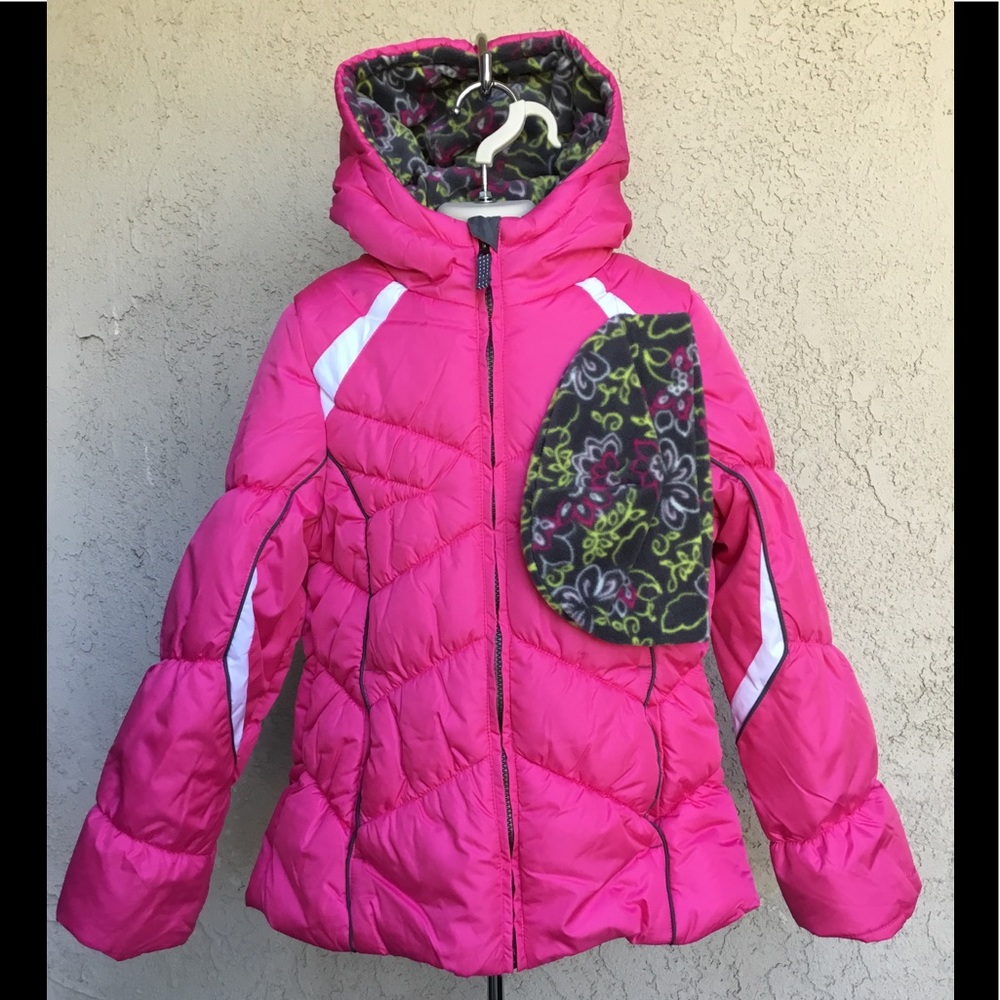 Girls’ Active Puffer Coat & Hat Set (Sizes S & M)