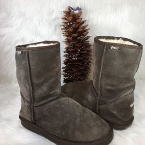 Emu Brown Wool Lined Suede Ankle Booties Size 9 Emu Brown Wool Lined Suede Ankle Booties Size 9