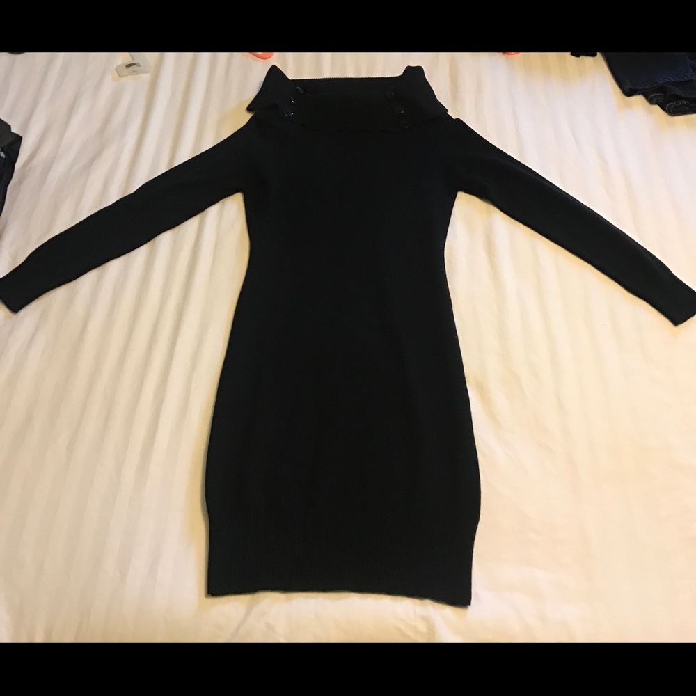 Long sleeve black sweater dress