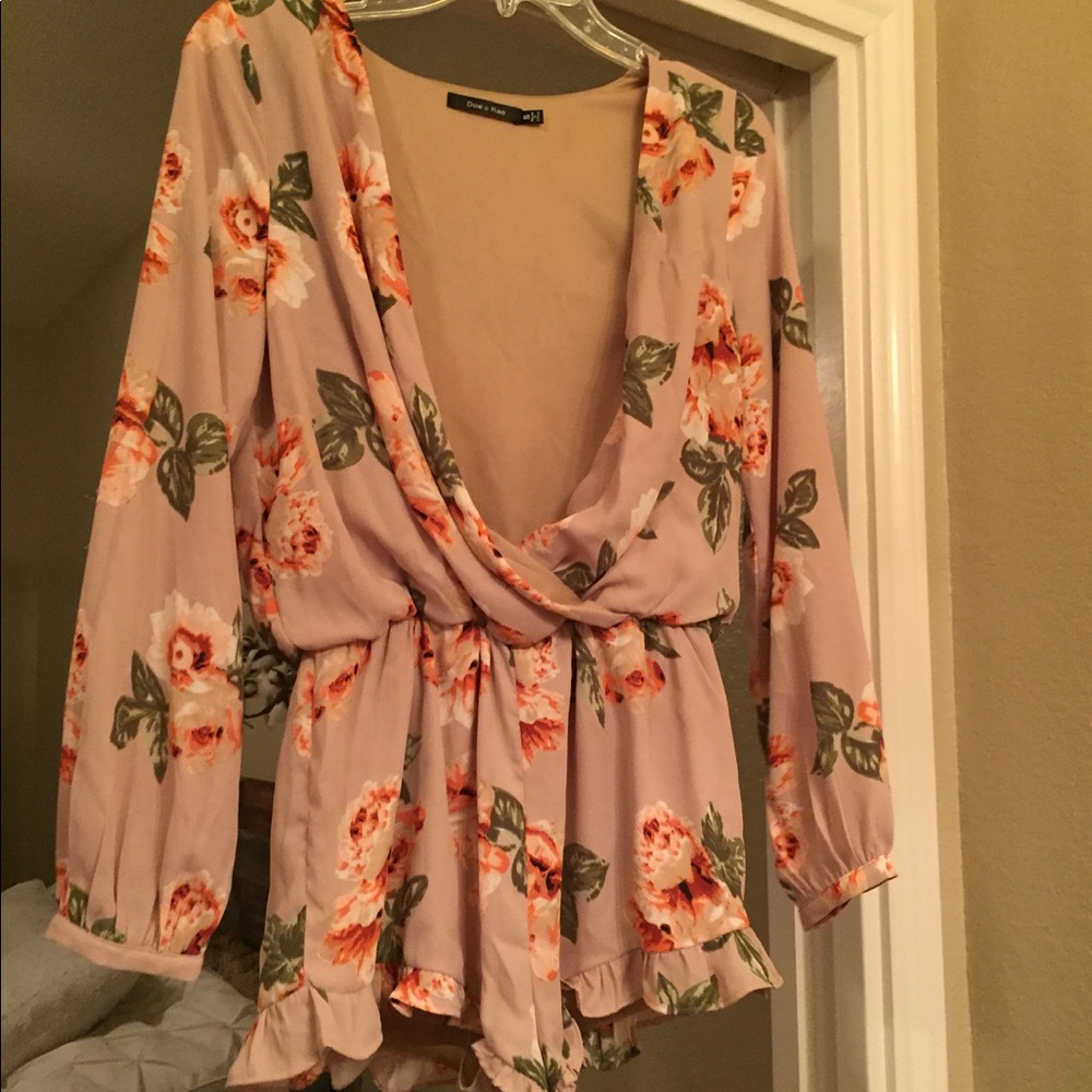 PINK FLORAL ROMPER