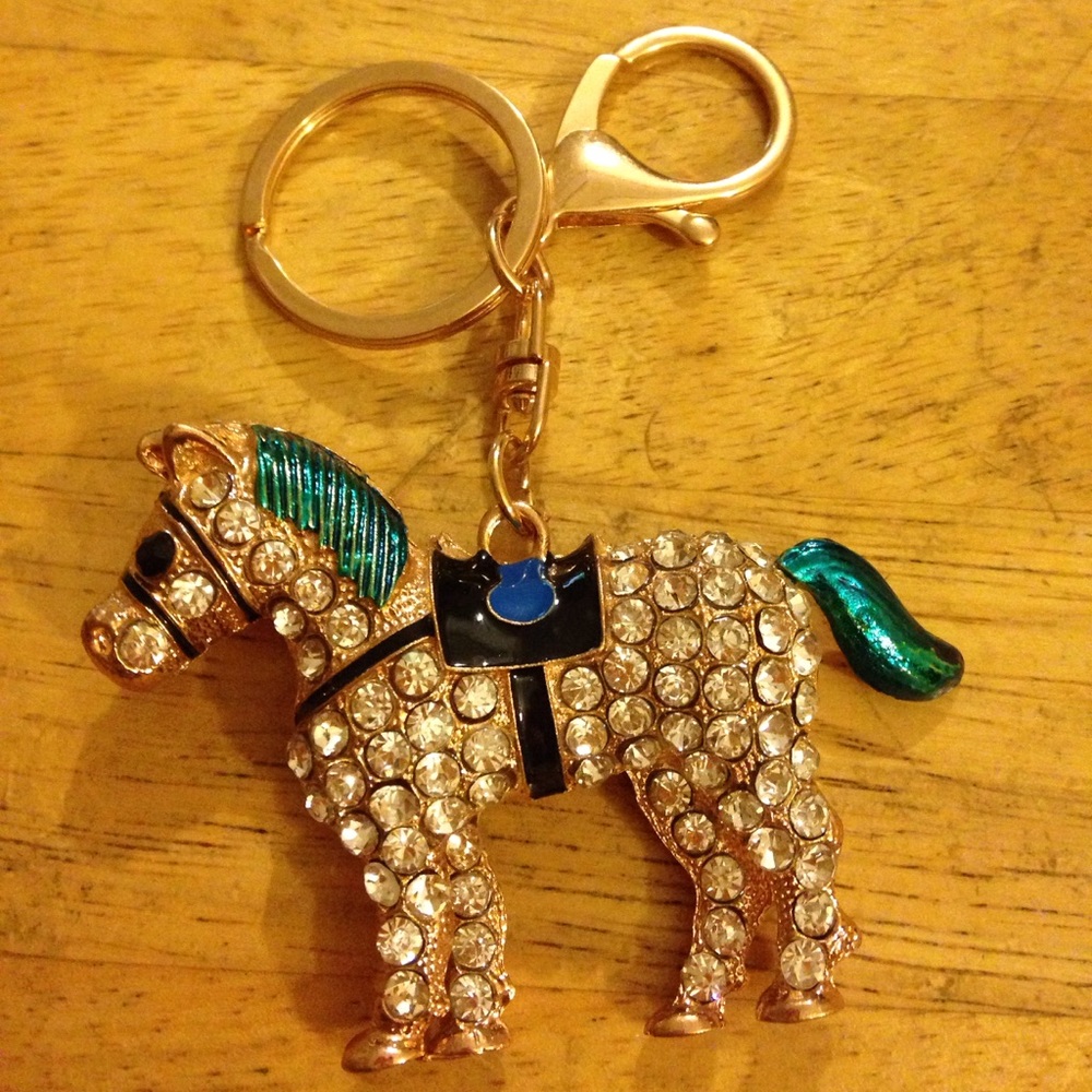 Rhinestone enamel key chain