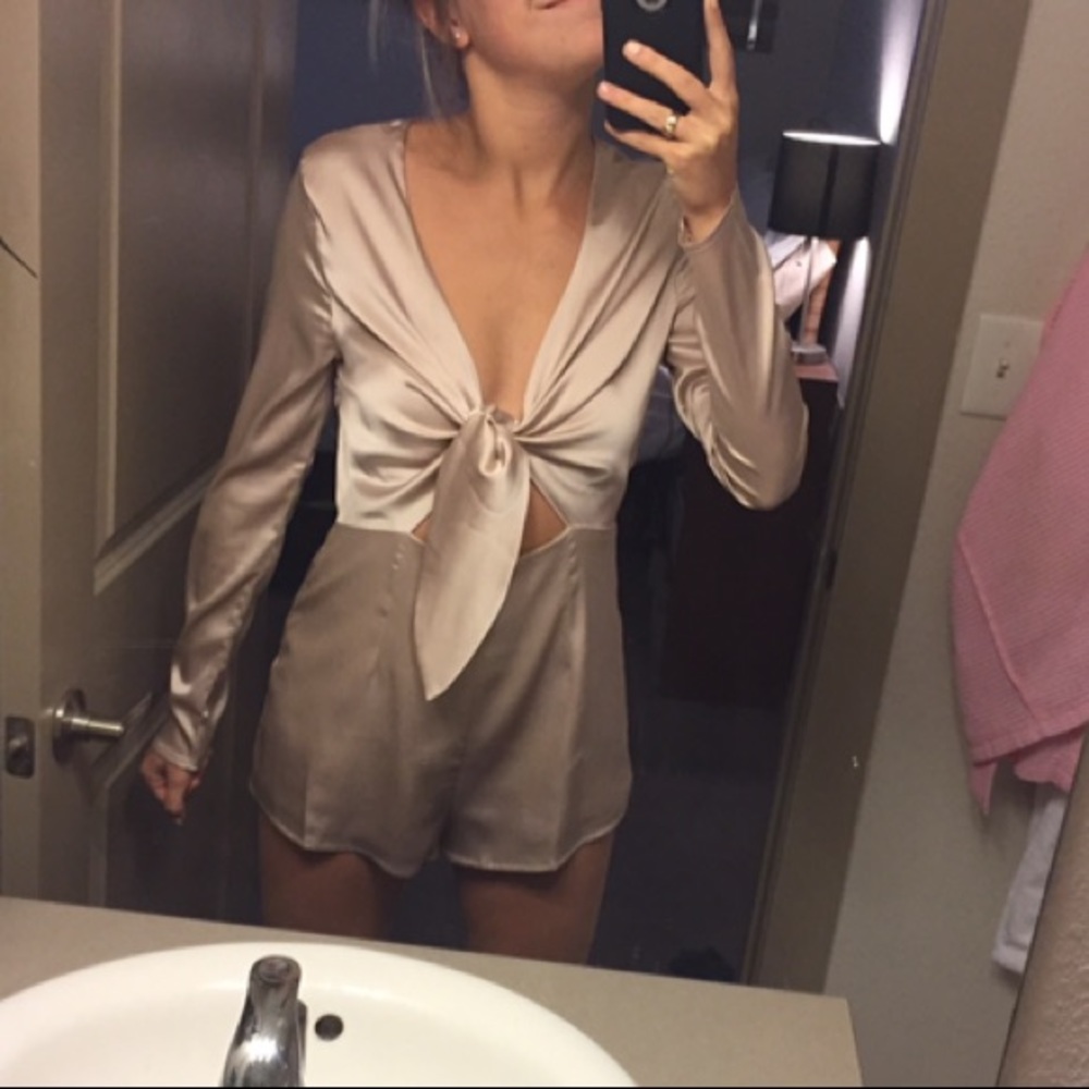 GOLD TIE ROMPER