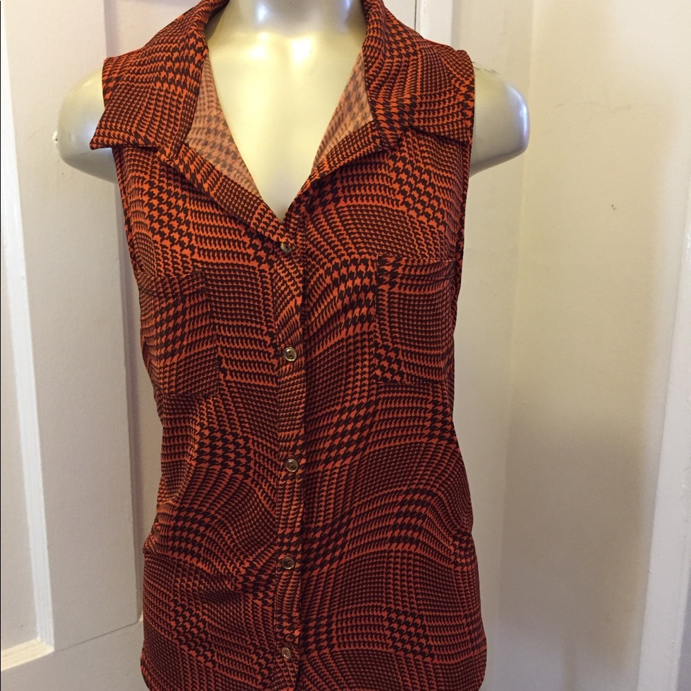 Orange button down top 1xl
