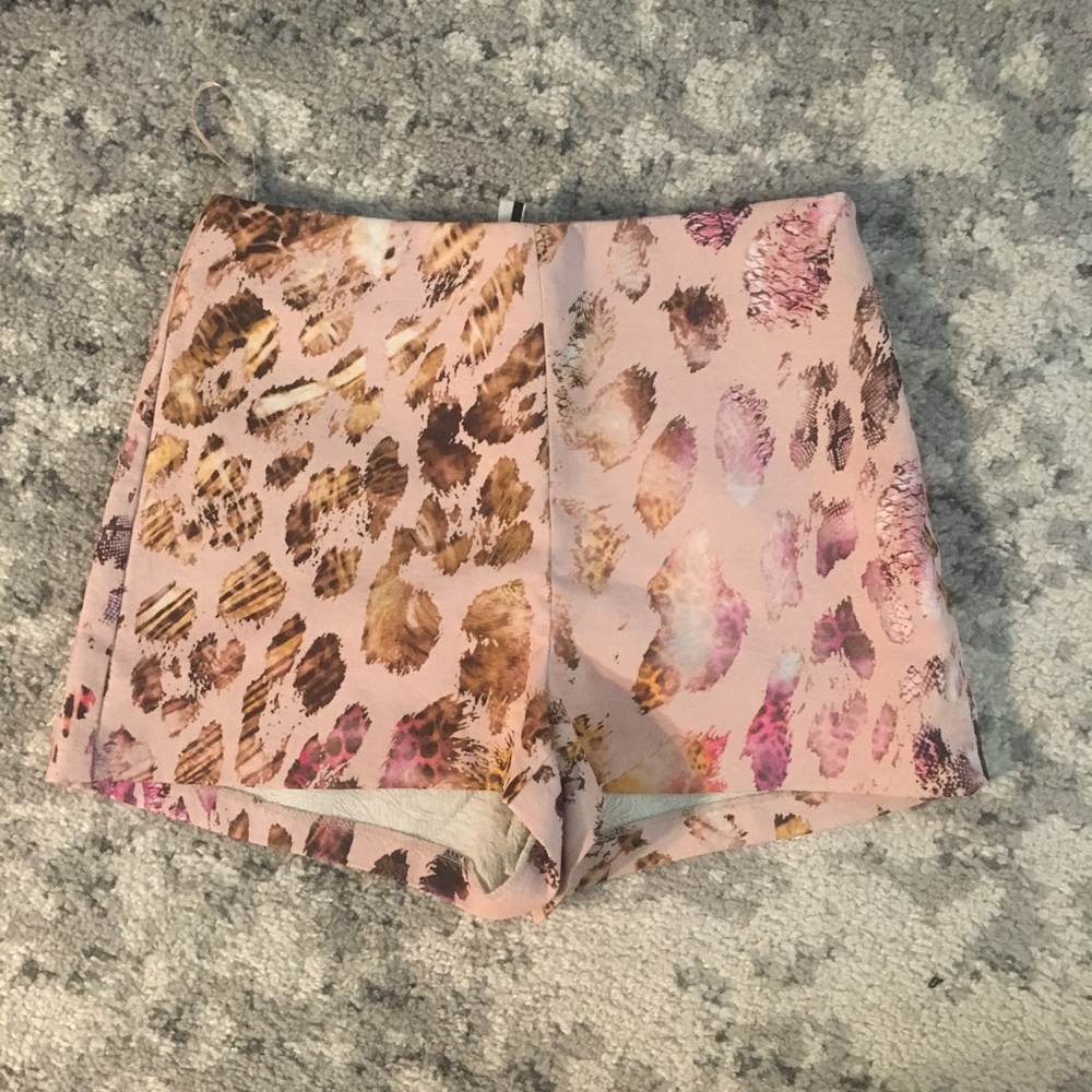 Topshop animal print shorts