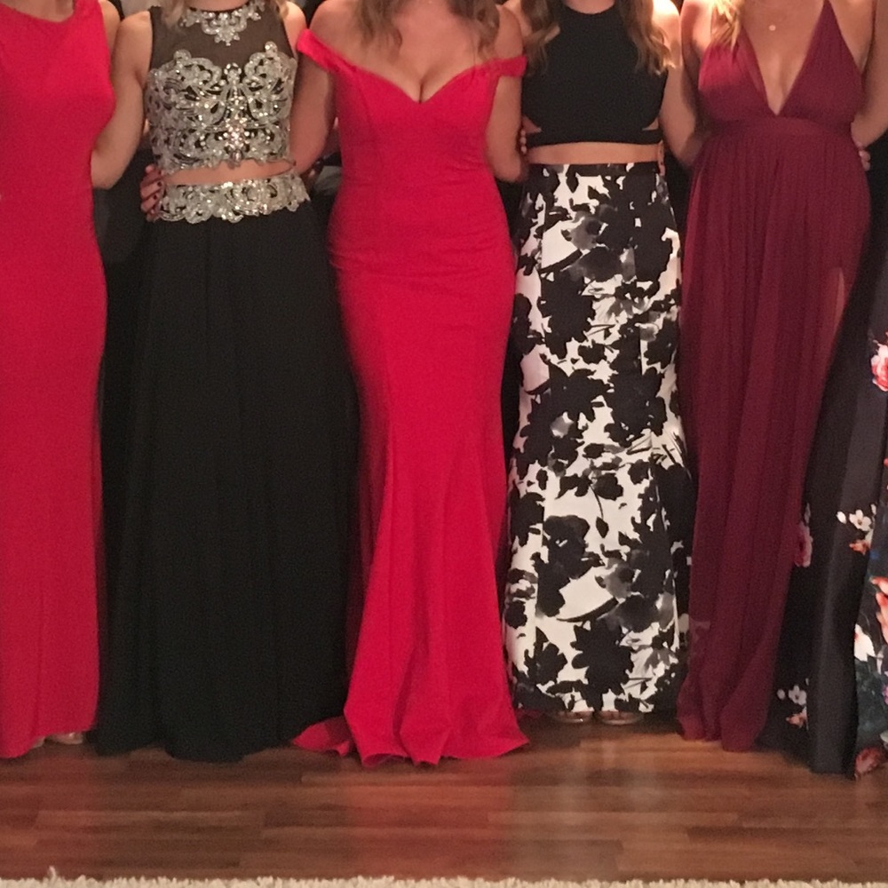 Sherri Hill #50730.  Red mermaid
