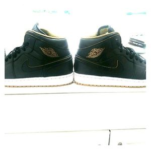 Air Jordans 1s Black and Gold