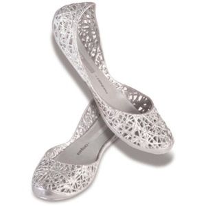 Melissa + Campana Silver Zig Zag Flats