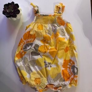 Yellow and orange floral romper