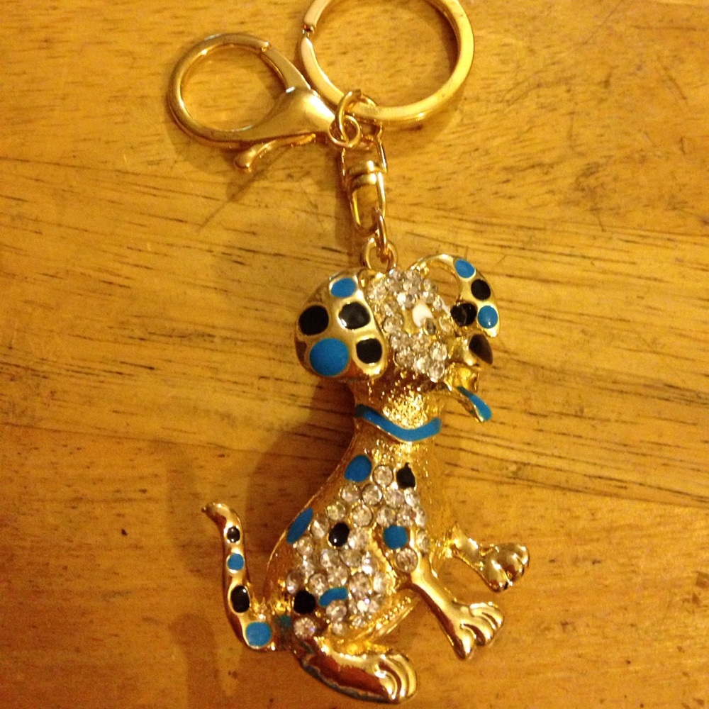 Enamel rhinestone key chain