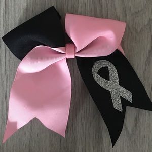 Cheer bow breast cancer awareness BCAM pink