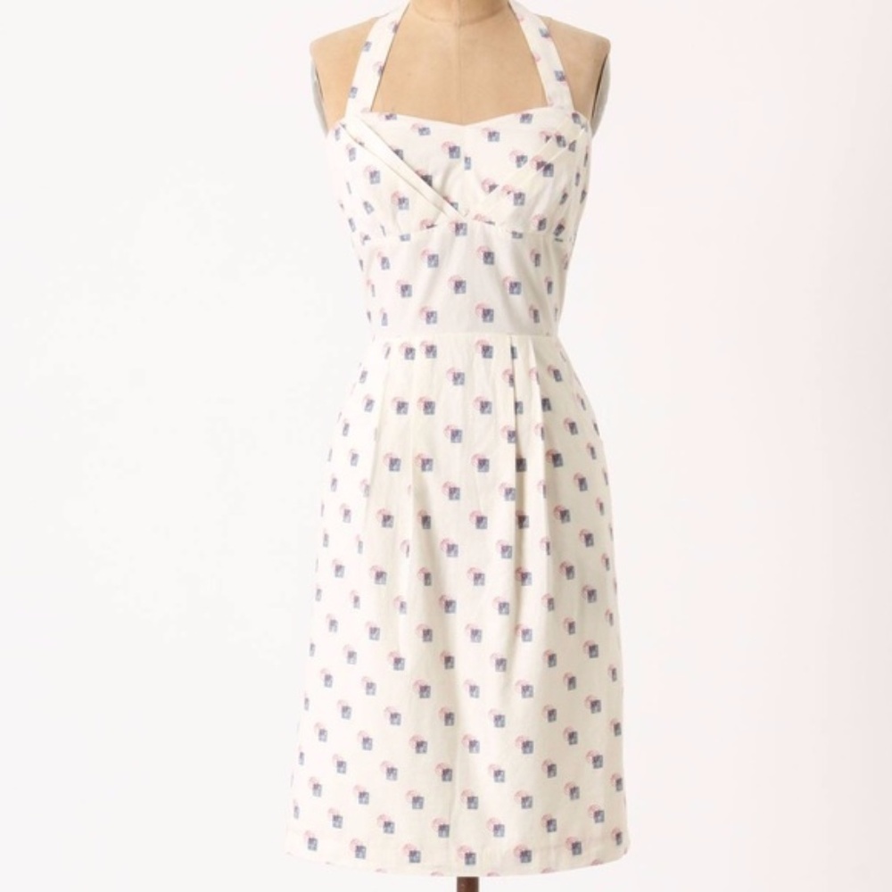 Anthropologie | Paris postage stamp dress