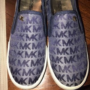 Blue Michael Kors slip on shoes