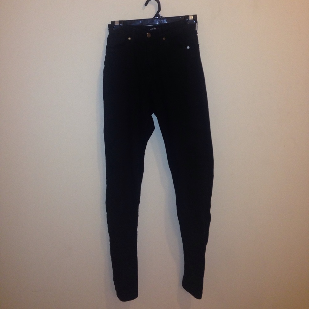 High waisted skinny black jeans