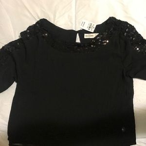Abercrombie Kids Black Sequins Top