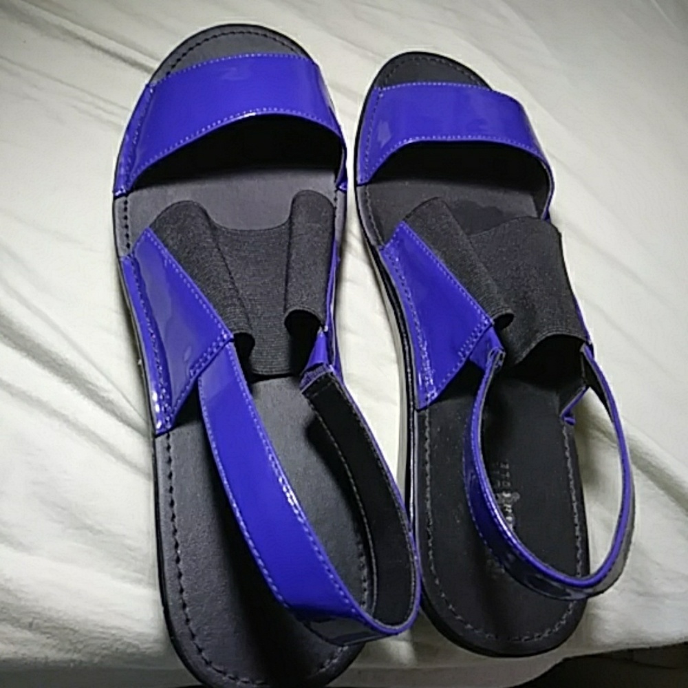 Blue one inch heels