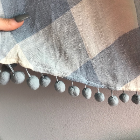 Tularosa • Gingham Pom Pom Halter Shift Dress New - Picture 4 of 8