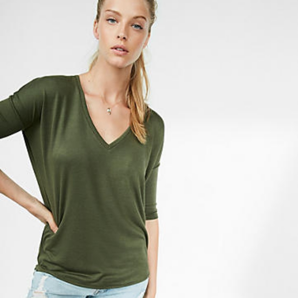 Express olive green light sweater material