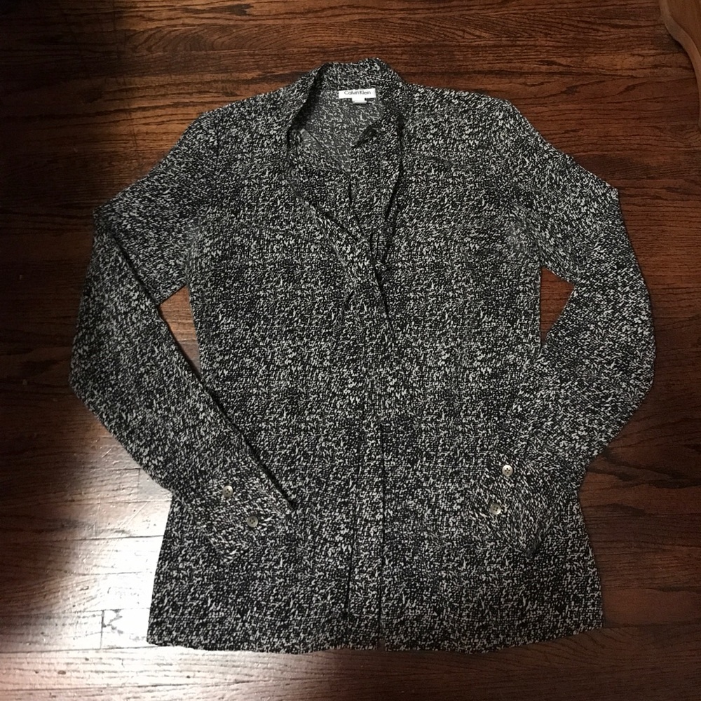Calvin Klein Button down Blouse with Neck Tie