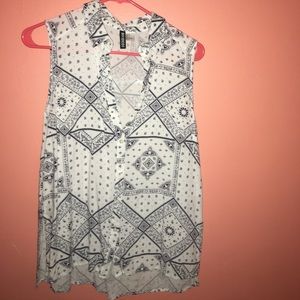 Blue and White button up