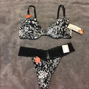 Matching bra and panty set.