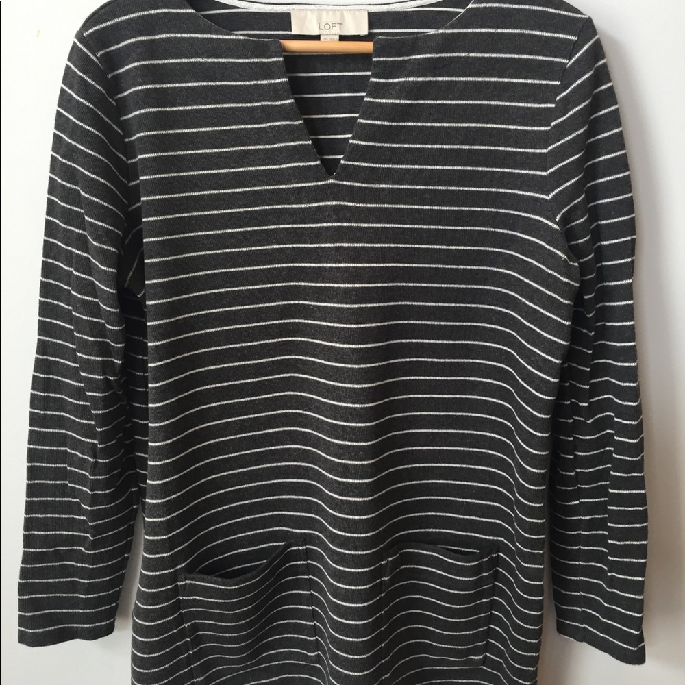 Loft Maternity - L Heavy Knit Striped Tunic