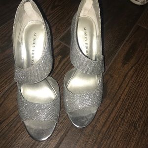 Audrey Brooke silver heels
