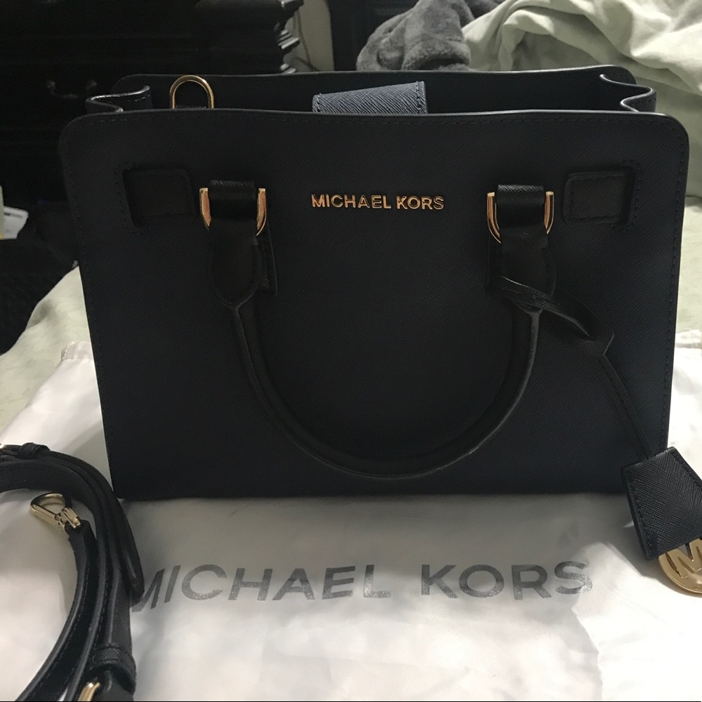 Michael Kors Navy Blue Dillon Satchel.