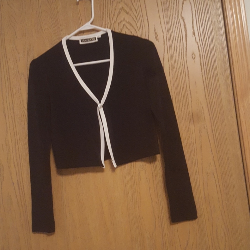 Maurices black and white dress cardigan