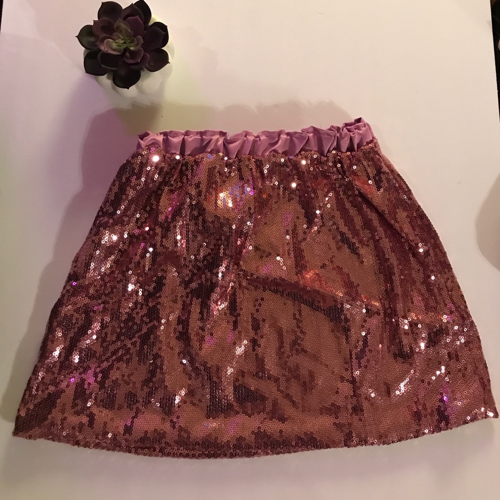 Pink sequined skirt