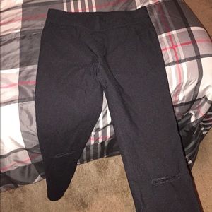 Black Jeggins with slit on knee