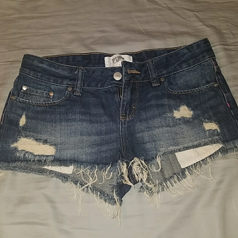 VS Pink Blue Jean Shorts