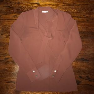 Calvin Klein button down blouse with neck tie