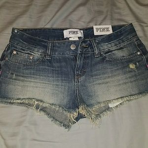 VS Pink Blue Jean Shorts