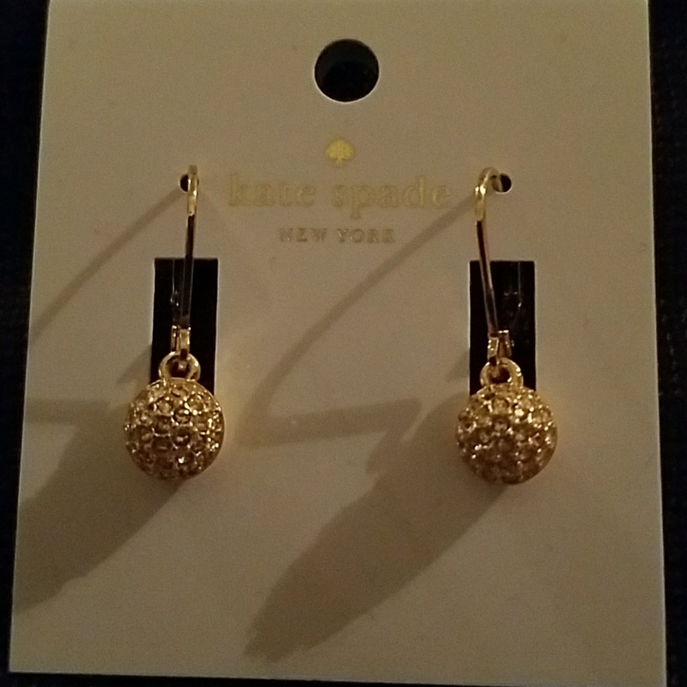 Nwt Kate spade gold sparkle dangle earrings.