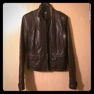 Women's brown  leather jacket