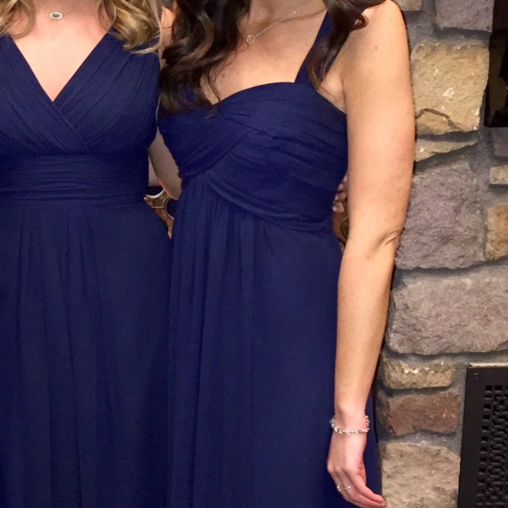 Bill Levkoff navy bridesmaid dress