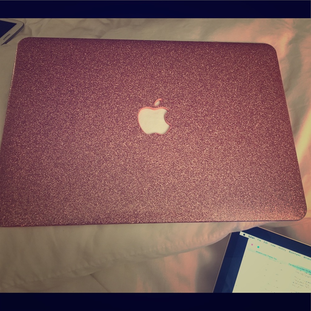 MacBook Rose Gold glitter case w/ keyboard cover