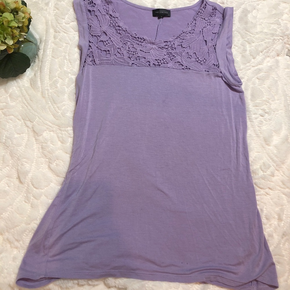 The Limited Lavender Lace Detail Top