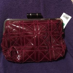 NWT Big Buddha maroon top clause clutch 👛