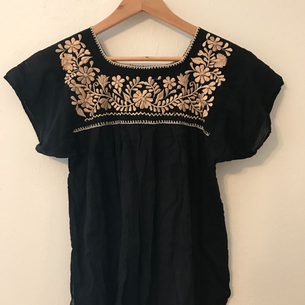 Handmade Mexican Floral Blouse off Etsy