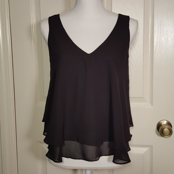 Decree Tops - Decree Black Layered Tank