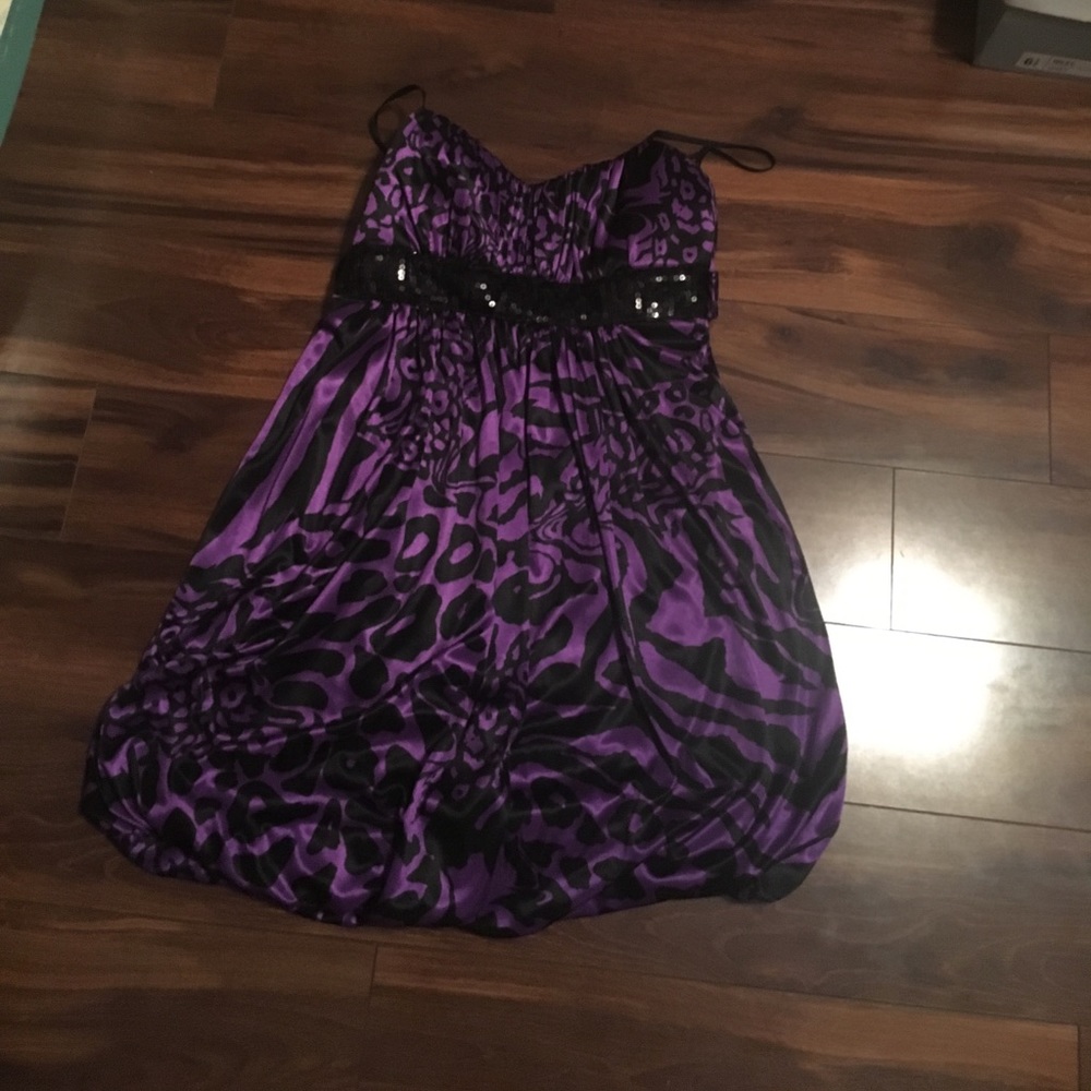 Purple Cheetah Semi-Formal Dress