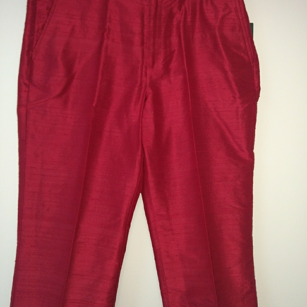 Lauren Ralph Lauren Red Silk Capri pants size 12