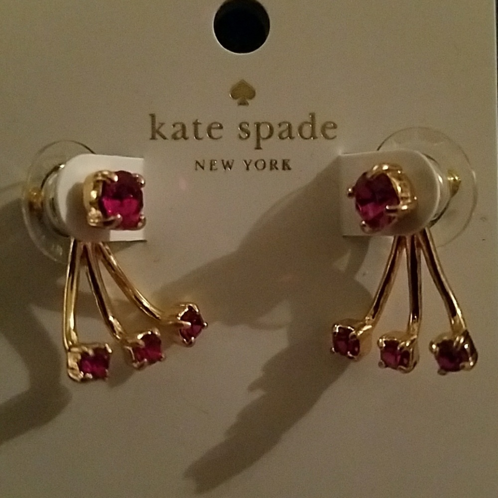 Nwt Kate Spade fuschia crystal earrings.