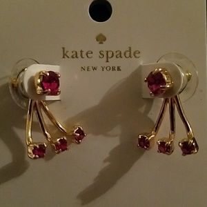 Nwt Kate Spade fuschia crystal earrings.