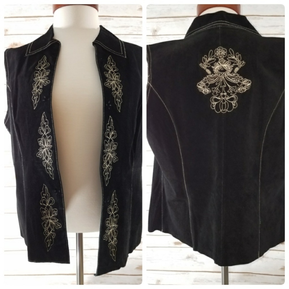 Coldwater Creek women's black suede vest size S