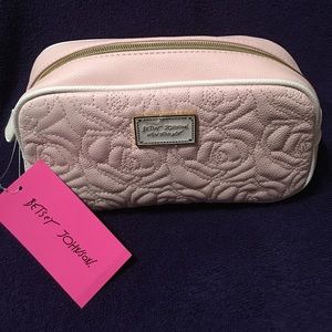 NWT Betsey Johnson pink cosmetic bag